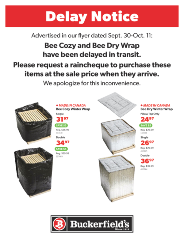 Delay Notice - Bee Wraps