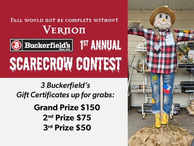 Vernon Scarecrow Contest Entries Sept. 15-Oct. 15