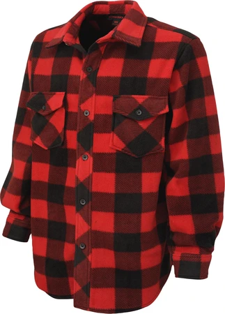 Tough Duck Men's Buffalo Check Fleece Shirt Medium Red
