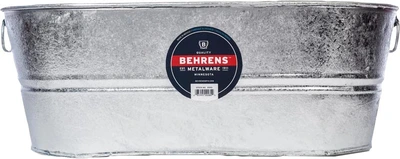 Behrens Galvanized Steel Wash Tub 10.5 Gallon Oval