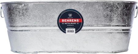 Behrens Galvanized Steel Wash Tub 10.5 Gallon Oval