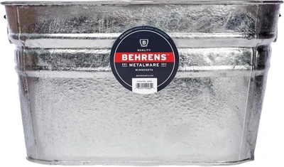 Behrens Galvanized Steel Wash Tub 16 Gallon Square