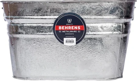 Behrens Galvanized Steel Wash Tub 16 Gallon Square
