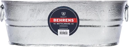 Behrens Galvanized Steel Wash Tub 4 Gallon Oval