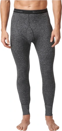 Stanfield's Men's Two Layer Wool Long Underwear Charcoal Large