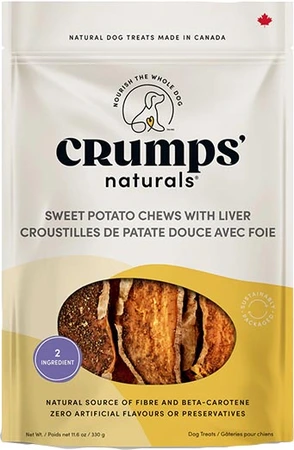Crumps' Naturals Sweet Potato Chews With Liver Dog Treat 330g