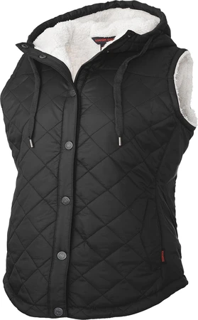 Tough Duck Women's Quilted Sherpa Lined Vest Small Black