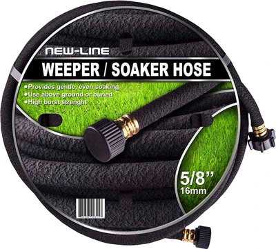 New Line 5/8"x50' Weeper Hose Black