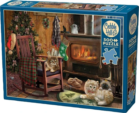 Cobble Hill Kittens by the Stove Puzzle 500pc