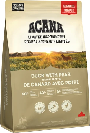 Acana Singles Duck With Pear Recipe Dog Food 1.8kg