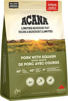 Acana Singles Pork With Squash Recipe Dog Food 1.8kg