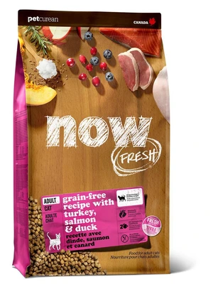 NOW Fresh Grain-Free Adult turkey, Salmon, & Duck Cat Food 8lb