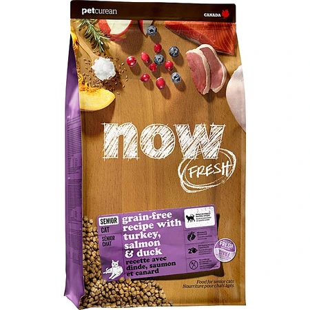 NOW Fresh Grain Free Senior Turkey, Salmon & Duck Cat Food 8lb