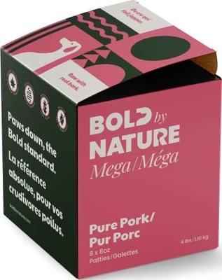 Bold By Nature Mega Pure Pork Patties Dog Food 4 lb