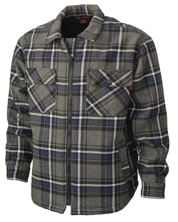 Tough Duck Men's Sherpa Flannel Jac-Shirt Medium Char/Navy