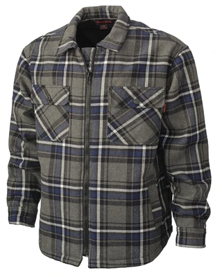 Tough Duck Men's Sherpa Flannel Jac-Shirt 2X-Large Char/Navy