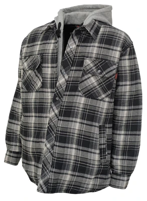 Tough Duck Men's Flannel Hooded Shirt 2X-Large Grey/Black