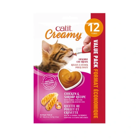 Catit Creamy Lickable Chicken & Shrimp 12pk