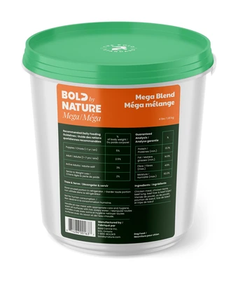 Bold By Nature Mega Blend Tub Dog Food 4 lb