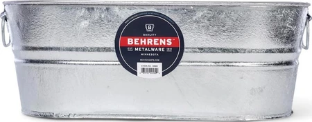 Behrens Galvanized Steel Wash Tub 5.5 Gallon Oval