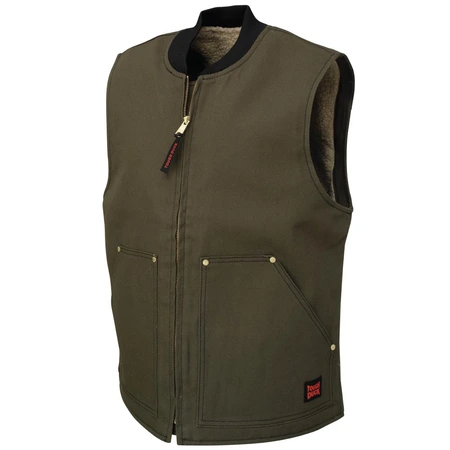 Tough Duck Sherpa Lined Vest Olive Small