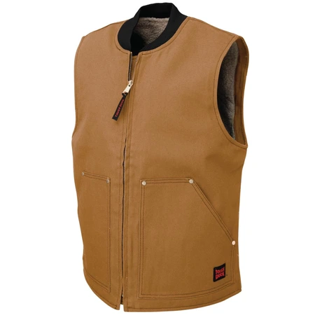 Tough Duck Sherpa Lined Vest Brown Small