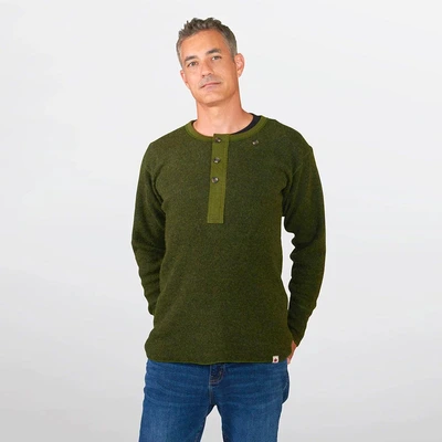 Stanfield Henley Shirt Large Alpine Green