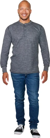 Stanfield's Two Layer Merino Henley Charcoal 2X-Large