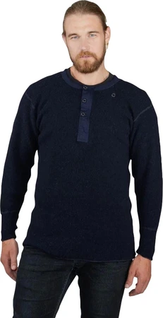 Stanfield's Henley Shirt Midnight Blue Large