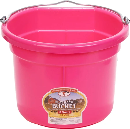 Flatback Bucket 8qt Pink