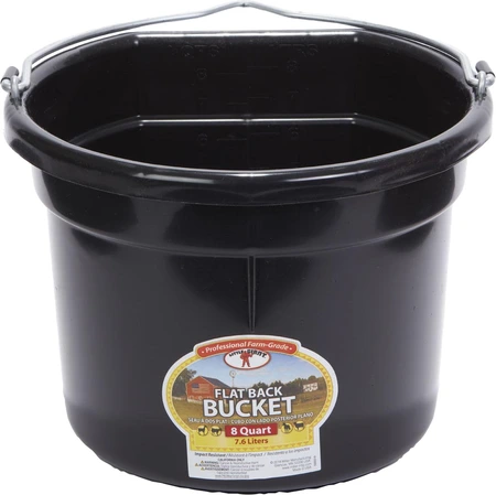 Flatback Bucket 8qt Black