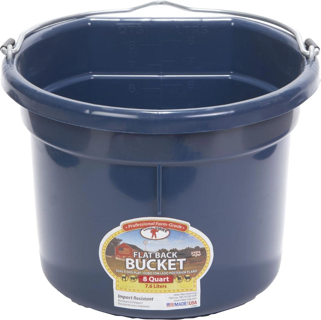 Flatback Bucket 8qt Navy - Buckerfield's - BC's Original Country Store