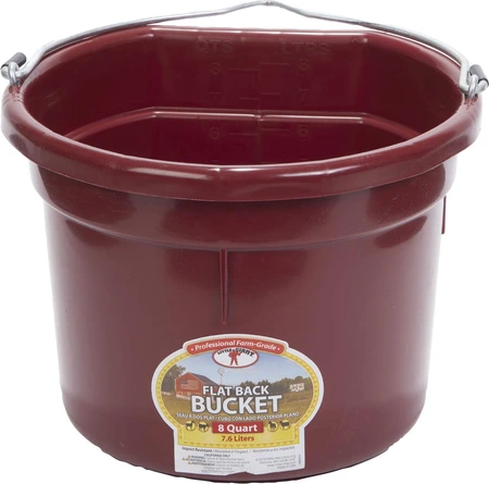 Flatback Bucket 8qt Burgundy