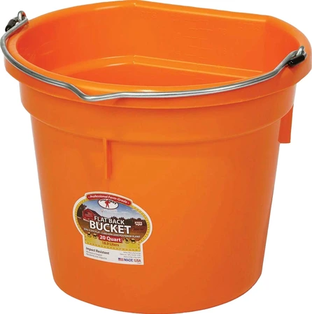 Flatback Bucket 20qt Orange