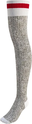 Pook Grey & Red Thigh High Socks