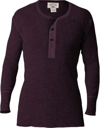 Stanfield's Wool Henley Purple Leaf Large