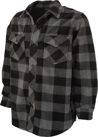 Tough Duck Buffalo Check Fleece Shirt Grey Medium