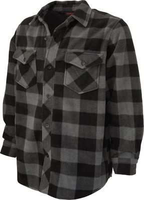 Tough Duck Buffalo Check Fleece Shirt Grey Medium