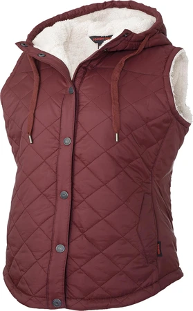 Tough Duck Women's Quilted Sherpa Lined Vest Cranberry X-Small