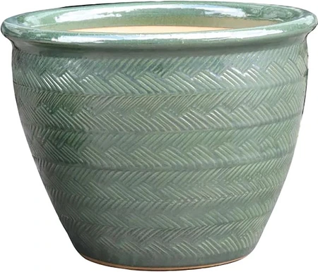 Border Concepts Futhara Basket Planter Metallic Green 9.5x7.75"