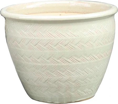 Border Concepts Futhara Basket Planter Cream 9.5x7.75"