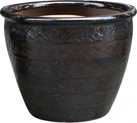 Border Concepts Futhara Basket Planter Black 15x11"