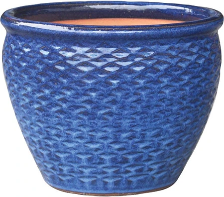 Border Concepts Rippled Majestic Planter Imperial Blue 9.75x8"